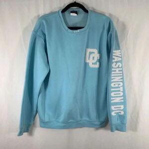 Washington DC Sweater Women's Large Blue Crew Neck Long Sleeve Pullover